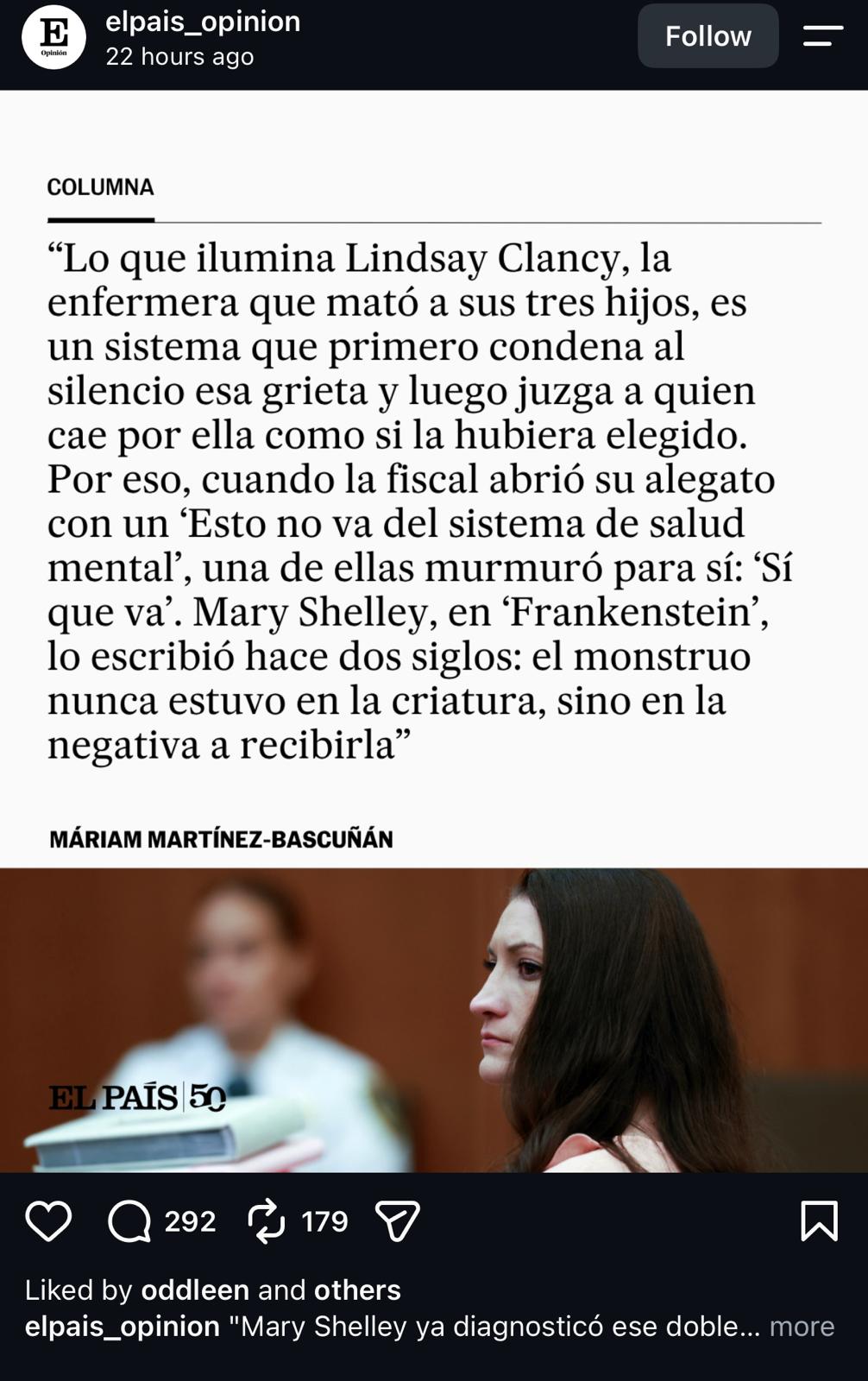 Increíble los paños calientes y el encaje de bolillos que se hace cuando la que ha hecho algo horrible es una mujer.