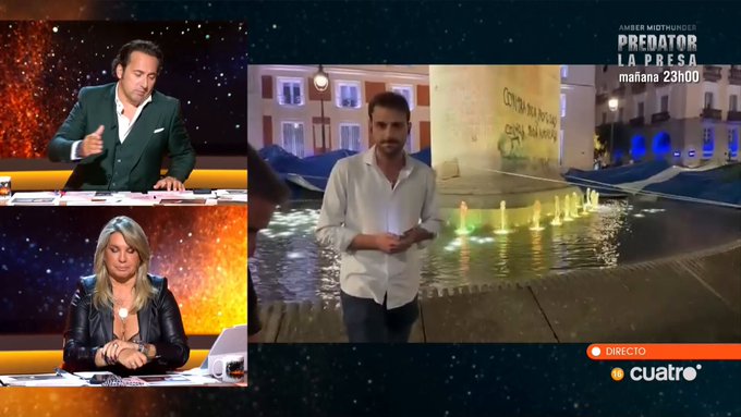 Empujan a Unai Cano en directo en Sol.