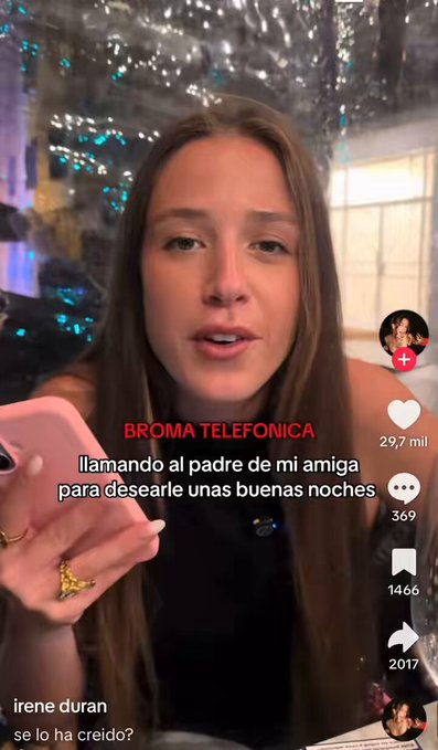 "Llamando al padre de mi amiga para desearle unas buenas noches".