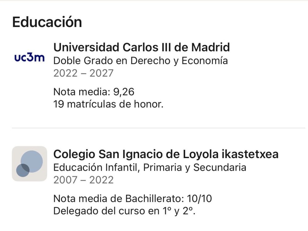 "Influencer"... con doble grado en Derecho + Economía y una media de 9,26.