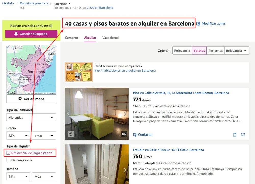 El mercado se ha roto: 40 pisos por menos de 1200€ en TODA BARCELONA
