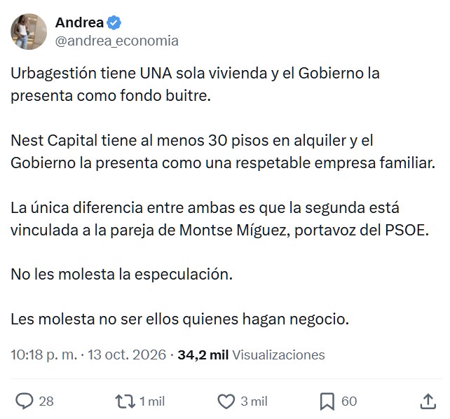 Los pisos son para los españoles, y Panamá para los socialistas.