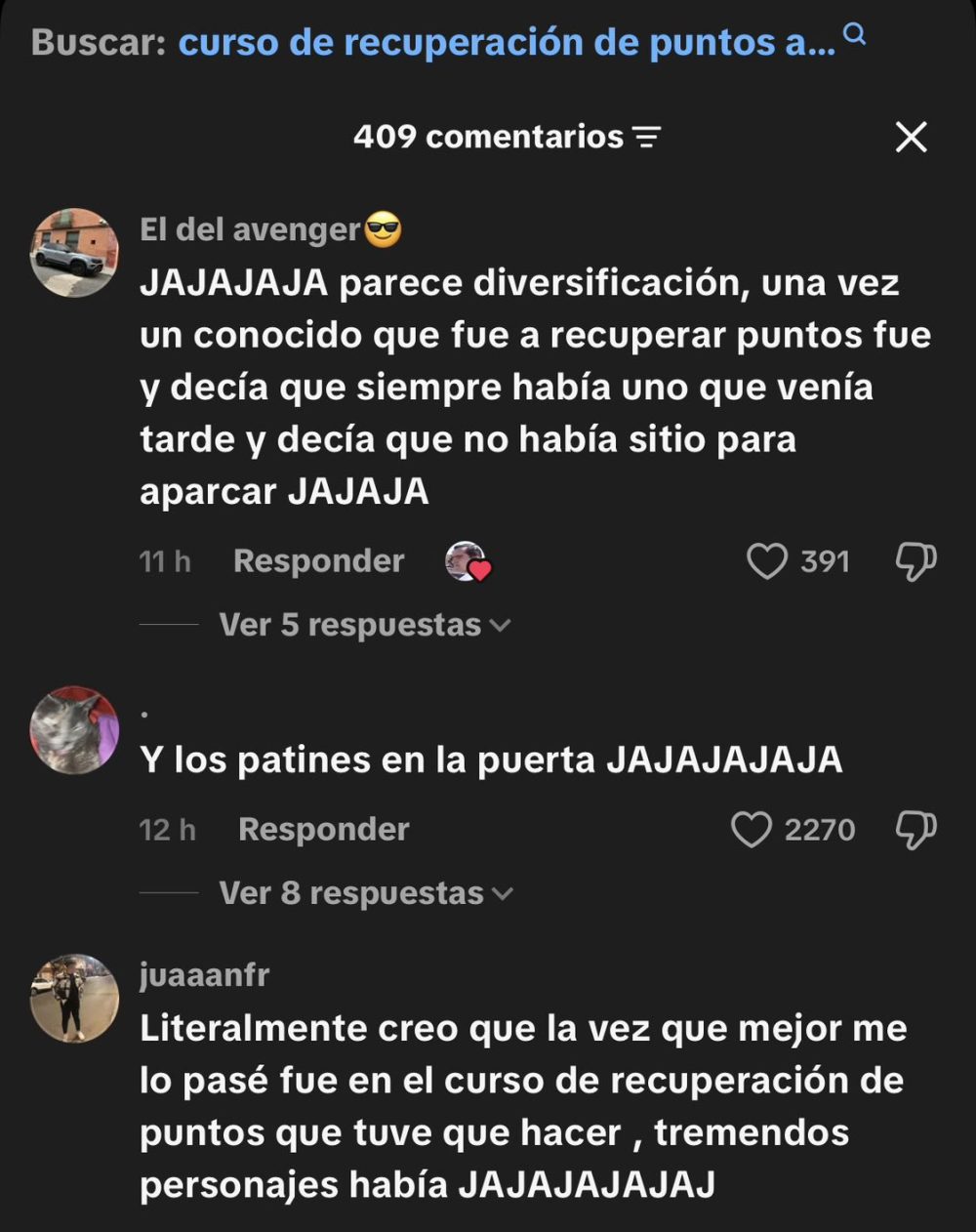 Un tío monta el espectáculo en un curso para recuperar los puntos del carnet.