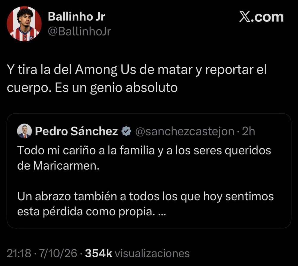 La derecha en las próximas horas con el cadáver de Bertrand Ndongo para así igualar la ventaja que le acaba de sacar el PSOE con la muerte de Mari Carmen.