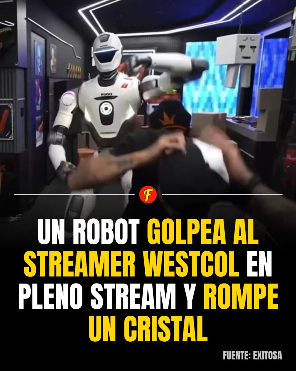 Un robot humanoide le mete un guantazo por la espalda al streamer Westcol en pleno directo
