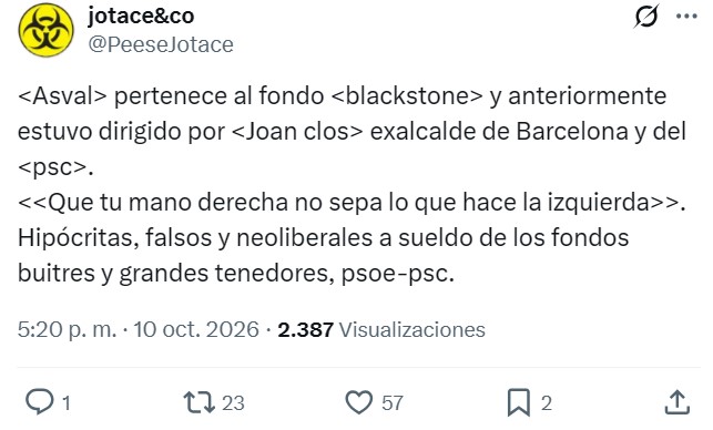 Esta señora era Directora General de Vivienda en el primer gobierno de Pedro Sánchez. Ahora es la presidenta de la patronal de los fondos buitre.
