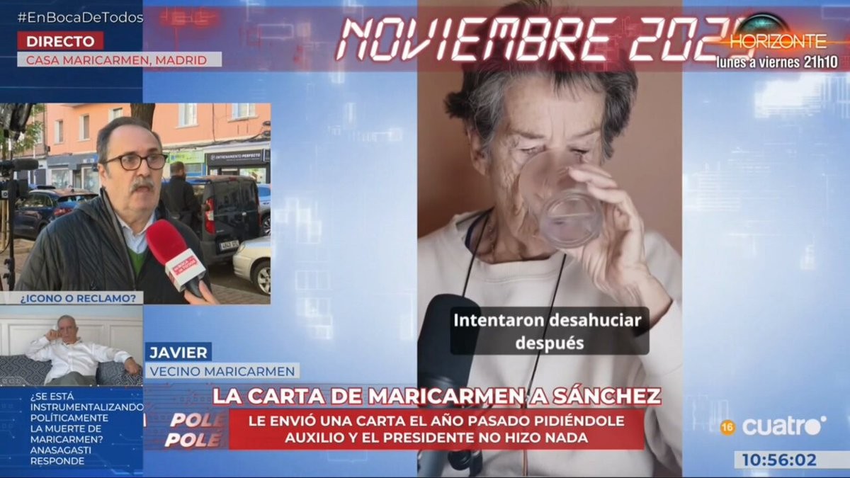 Javier es vecino de Maricarmen: “Me han subido el doble que a Maricarmen y no he tenido a Rozalén ni a Ana Belén”