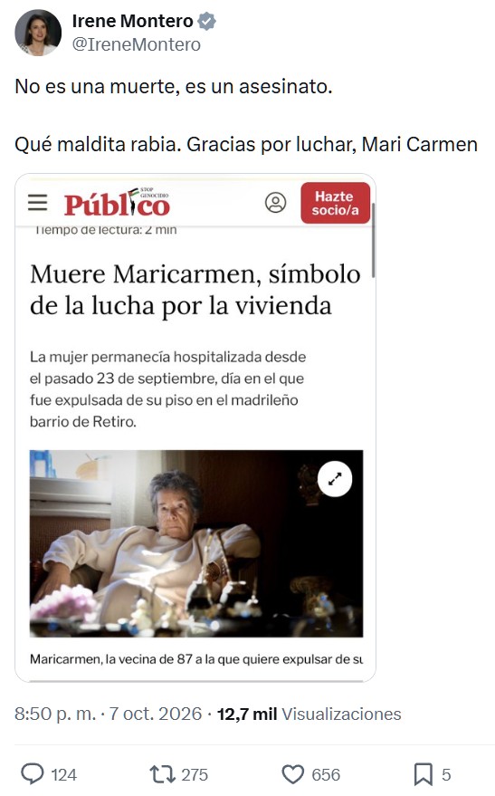 Maricarmen ha muerto.