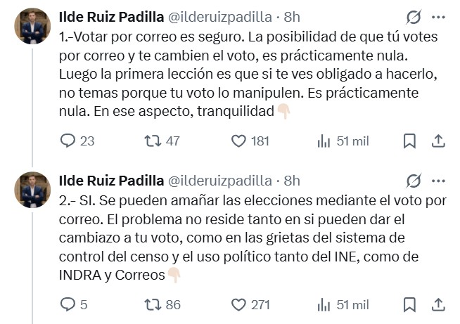 La opinión de un trabajador de Correos con 25 años de experiencia sobre el posible amaño de las elecciones con el voto por correo.