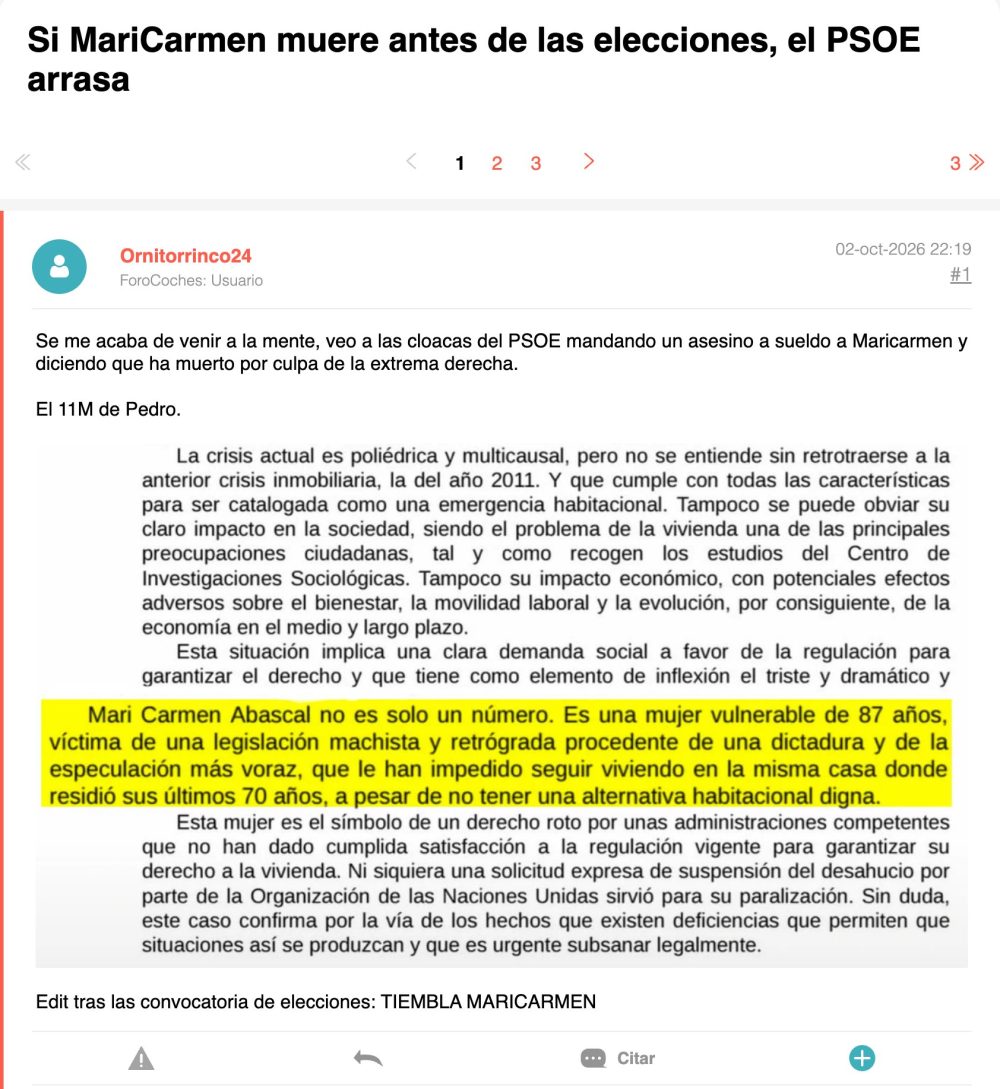 Maricarmen ha muerto.