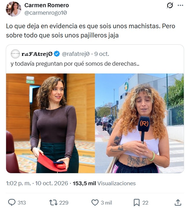 "Sois unos machistas y unos pajiIIeros"
