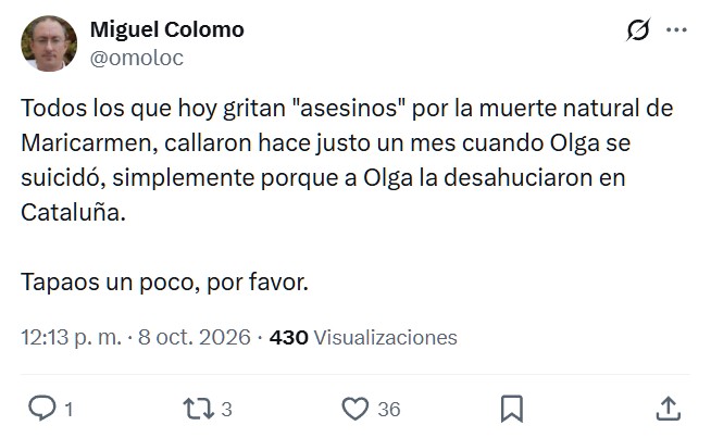 Voy a resumir mi opinión sobre lo de Maricarmen con este tuit de Miguel Colomo.