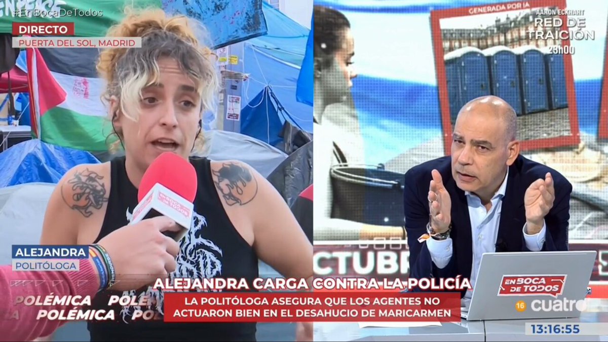 Alejandra (Canal Red) asegura que en la acampada también se debate sobre la situación en Ceuta y sostiene: "No es una invasión, son personas y tienen los mismos derechos que los ceutíes".